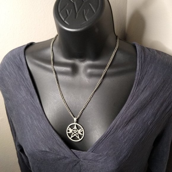 Star Moon Universe Vintage Metal Lariat Necklace With Star Moon Pendant For Women